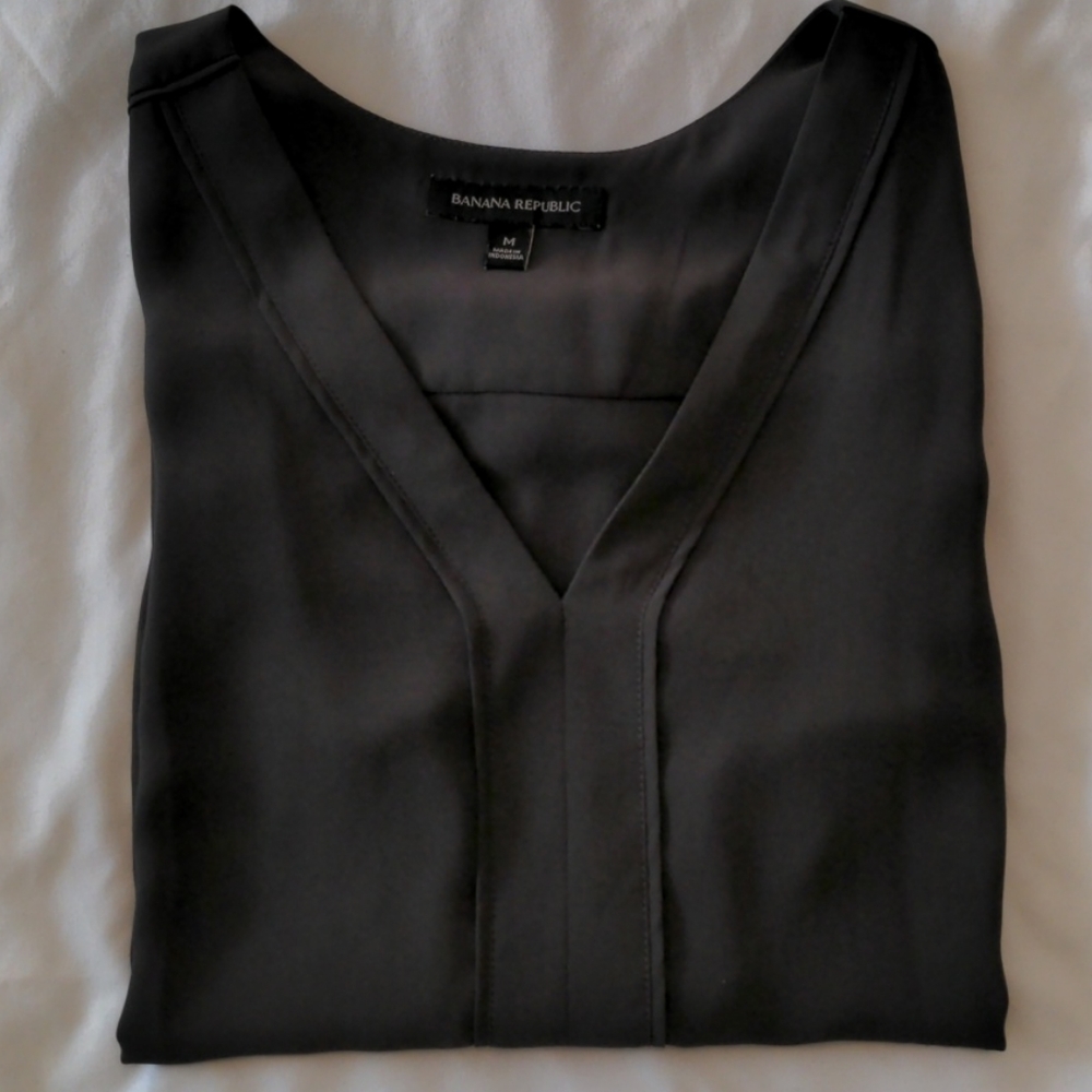 Banana Republic, M, charcoal grey blouse